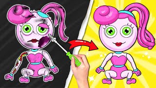 The Mommy Long Legs doll is seriously damaged? - Poppy Playtime Animation | Stop Motion Paper
