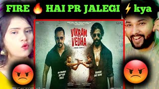 Vikram Vedha Official Trailer | Reaction | Hrithik Roshan, saifali khan , | Indian Couple Reaction
