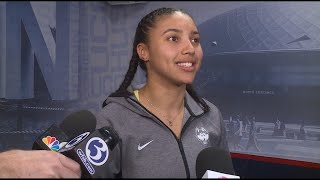 UConn's Azzi Fudd reacts to win over Vermont | Full Interview