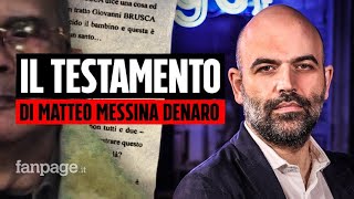 Roberto Saviano racconta l'ultimo interrogatorio di Messina Denaro: "È il suo testamento”