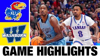 #1 Kansas vs Washburn Highlights | NCAA Men's Basketball | 2024 College Basketball