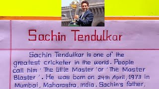 ✍️20 lines writing on Sachin Tendulkar | Sachin Tendulkar Biography/Story/Profile Writing || Trading