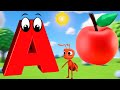 Phonics Song with TWO Words - A For Apple - ABC Alphabet Songs with Sounds for Children