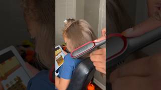 Straightening toddler’s hair using Tymo Ring plus #kidhairstyles #hairtutorial #naturalhair