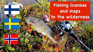 Fishing-hiking  3: Fishing permits, areas and maps. Finland, Sweden and Norway