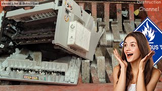 Shredder vs German medical equipment | Shred testing large Korean laser printer | Destroying toys