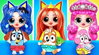 Las aventuras de BLUEY: ¡Mamás pobres, ricas y millonarias! 23 manualidades para LOL OMG