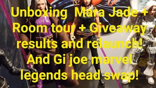 Room tour +unboxing mara jade black series + do 6 inch gijoe heads fit marvel legends? and Giveaway!