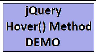 HOVER METHOD IN JQUERY DEMO