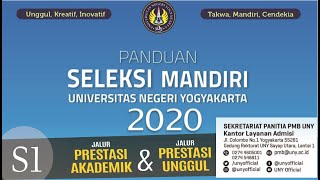 CARA DAN SYARAT MENDAFTAR SELEKSI MANDIRI /SM UNY 2020!!! JALUR PRESTASI TANPA TES