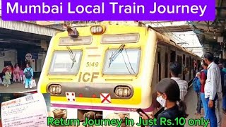 Journey in Mumbai Local Train || मुंबई लोकल ट्रेन में किया सफर || #localtrain #mumbailocal