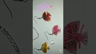 折り紙でピアスを作ってみました！(扇子)I made earrings with origami