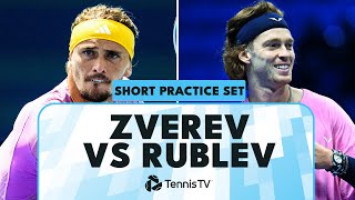 Alexander Zverev \u0026 Andrey Rublev Practice Set Highlights | Paris 2024