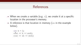 Lecture 8 - References in C++