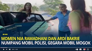 Momen Nia Ramadhani dan Ardi Bakrie Numpang Mobil Polisi, Gegara Mobil Mogok di Jalan Tol