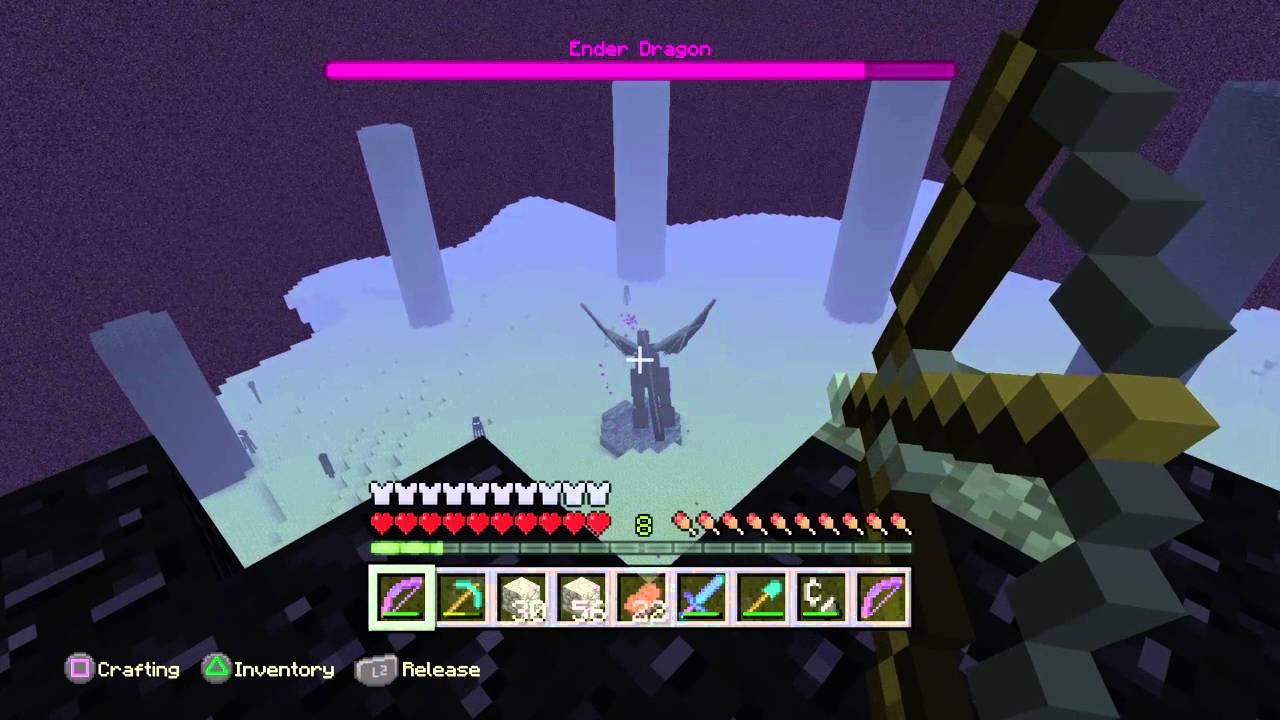 Minecraft How To Beat The Ender Dragon On Survival - YouTube