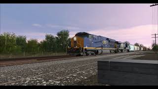 (TRS19) CSX 3386 leads a Manifest at Goodells, Flint Sub