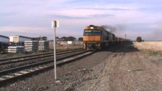 A couple of smoking GE's - NR98 and NR103 at Gheringhap