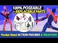 5 Perfect Stop Motion Action Figures - Fully posable Toys with Movable Joints & Multiple Weaponry