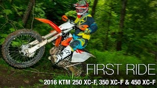 2016 KTM 250 XC-F, 350 XC-F \u0026 450 XC-F First Rides - MotoUSA