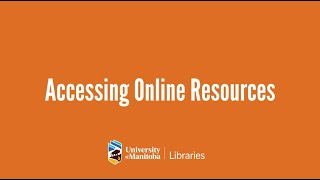 Accessing Online Resources