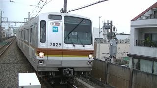 東京メトロ7000系7129F各停保谷行き 東急東横線学芸大学駅入線