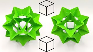 Origami ELECTRA kusudama ( 24 units ) 💚 How to make a paper kusudama