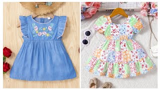 Stylish vintage style simple baby girl's dresses designing ideas #fashion #babygirlsfrocks