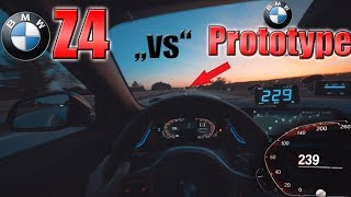 BMW Z4 30i chasing Prototype BMW on German Autobahn✔