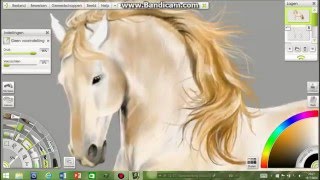 Painting a horse in ArtRage: Lusitano stallion [speedpainting]