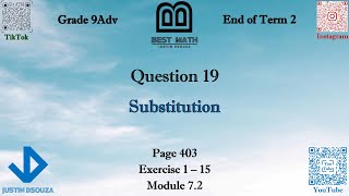 Substitution | Q19 P2 | 9A | EoT2 |