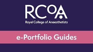 RCoA e-Portfolio Guide: Updating your Supervisor
