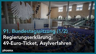 91. Sitzung Bundestag mit Regierungserklärung von Kanzler Olaf Scholz