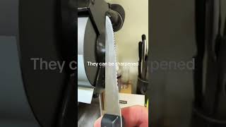 Sharpening serrated kitchen knives
