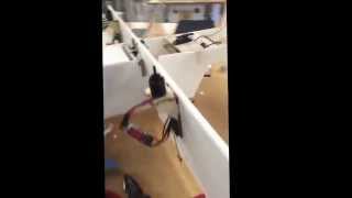 Foamboard Trirotor Tiltwing VTOL Wing Tilt Test