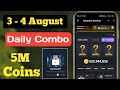 Hamster Kombat Daily Combo 4 August || 3rd to 4 August || Hamster Daily Combo Today | Daily Combo🔥