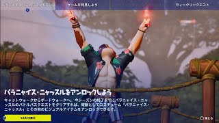 【フォートナイト】パラニャイス・ニャッスル クエスト/ダメージを受けずに5階以上の高さから落下する//乗り物をひっくり返す/水に触れることなくケンジュツ・クロッシングからノッティ・ネッツに行く