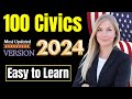 2024 EASY Answer SLOW USCIS Official 100 Civics Questions and Answers US Citizenship Interview 2024