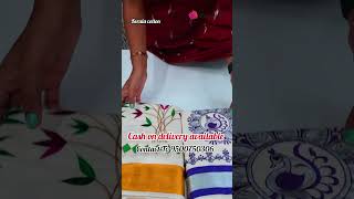 Kerala cotton saree onam special #onam #keralacottonsaree #kerala #festival #trendingshorts