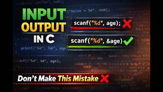 C Language Input Output Tutorial | printf() & scanf() Explained in Hindi