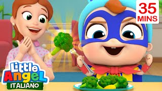 Gnam, Che Buono Mangiare le Verdure!🥦🦸🏻 Cartoni Animati con Gianni Piccino -Little Angel Italiano