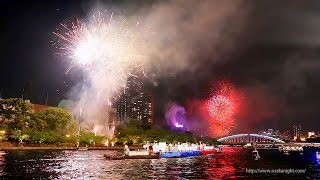 天神祭 船渡御\u0026奉納花火 2014 大阪 Tenjin Matsuri Festival Fireworks Osaka Japan