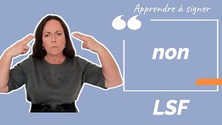 Signer NON en LSF (langue des signes française). Apprendre la LSF par configuration