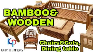 BAMBOO AND WOODEN Cots,chairs, dining table