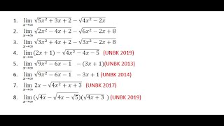 cara cepat limit tak hingga bentuk akar kumpulan soal UN SMA