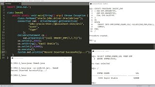Java JDBC - INSERT, UPDATE, DELETE in Oracle using Procedure calling from Java Callable Statement