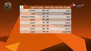 مونديال مصر -  ميرهان عمرو تستعرض نتائج مباريات اليوم فى مونديال كرة اليد رجال 2021
