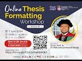 Online Thesis Formatting Workshop Part 1