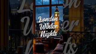 London Winter Nights | Snowfall, Jazz \u0026 Cozy Fireplace Ambiance