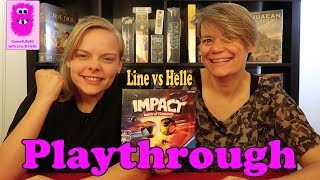 Impact: Battle of Elements, Playthrough Line vs Helle (in English, board game, strike, family game)